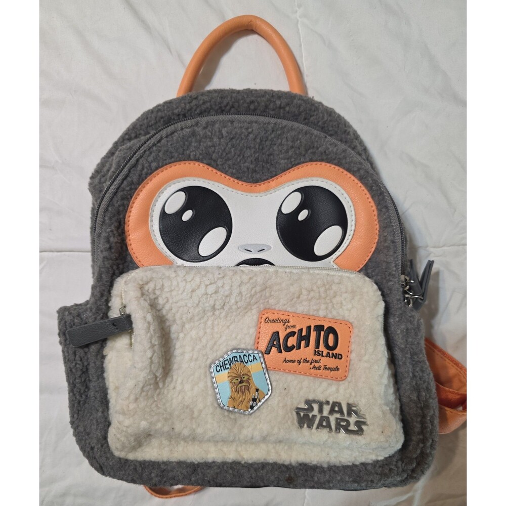 Star wars brand Disney Chewice Achto Island fuzzy furry mini backpack bookbag!